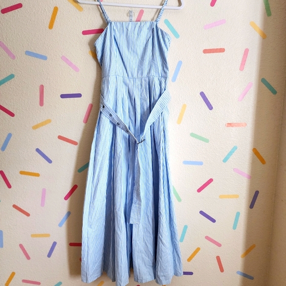 A New Day Belted Midi Bandeau Dress NWT Striped - Picture 6 of 12